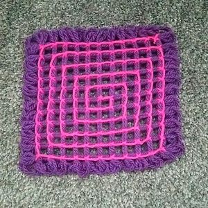 Vintage Purple Knit Potholder